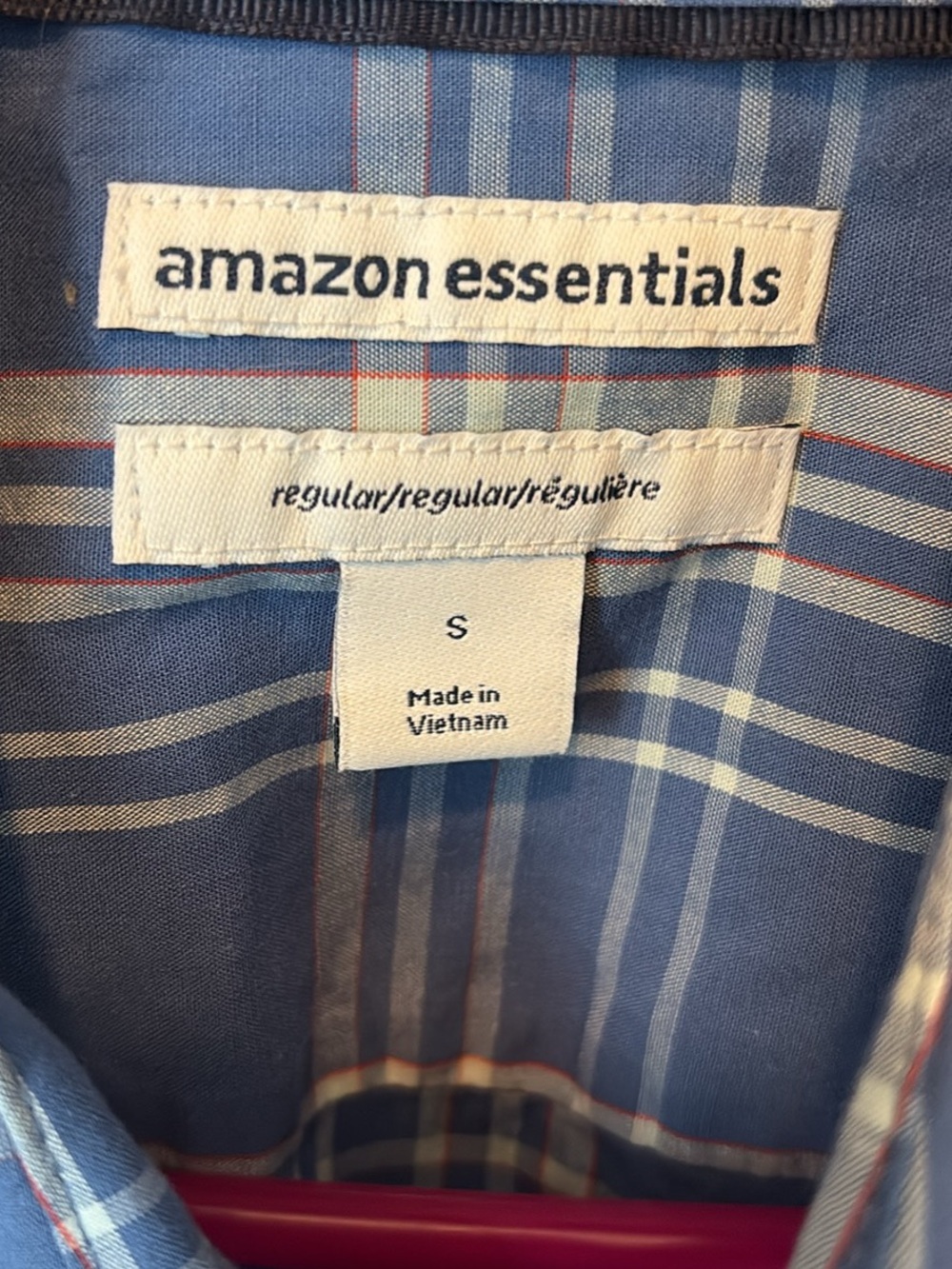 Amazon Essentials Blue and Light Blue Plaid Men's Button-Down Shirt
